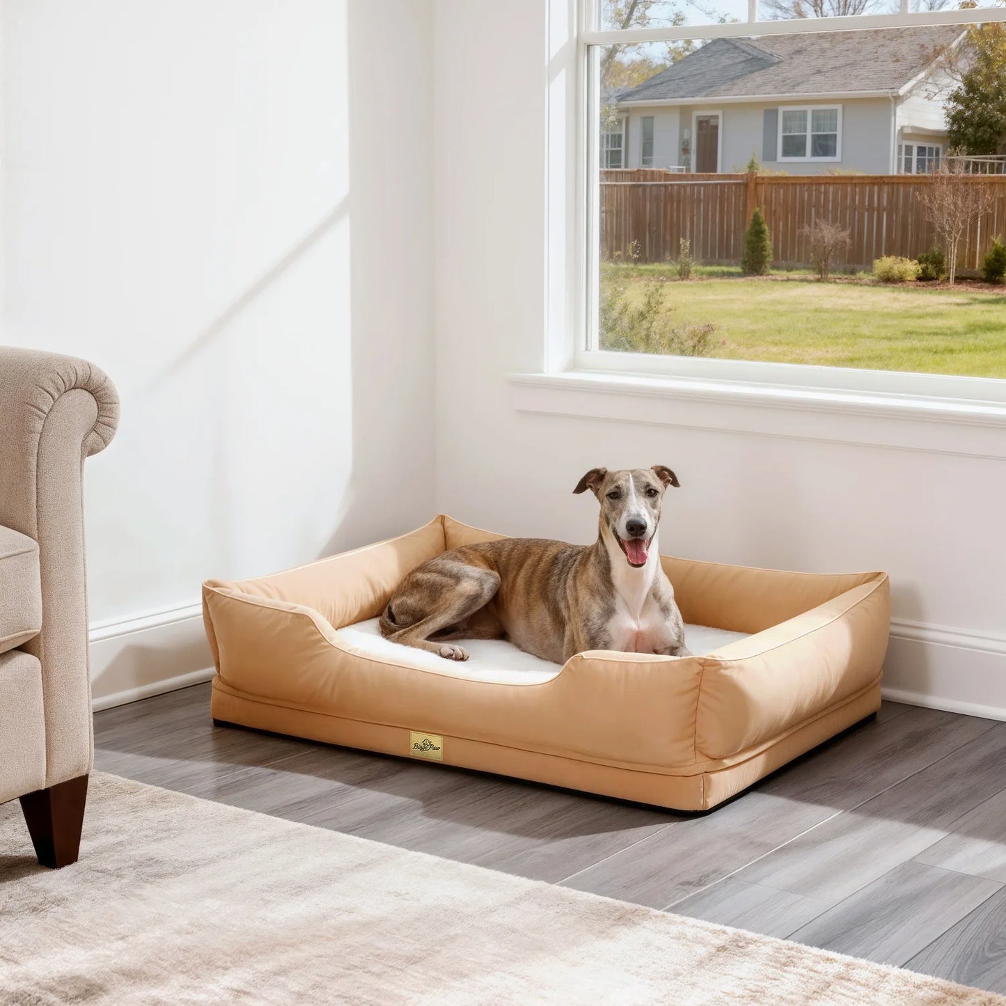 BINGOPAW Orthopedic Rectangular Dog Bed With Removable Cover