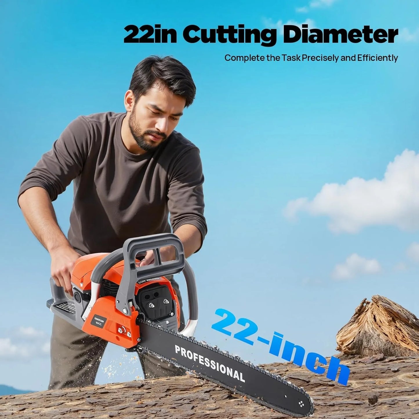 Bymaocar Gas Powered Chainsaw For Wood Cutting And Yard Use