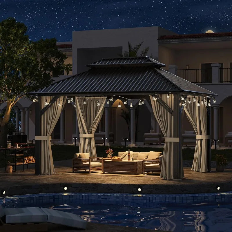AirWire Gazebo Hardtop With Aluminum Frame And Galvanized Roof