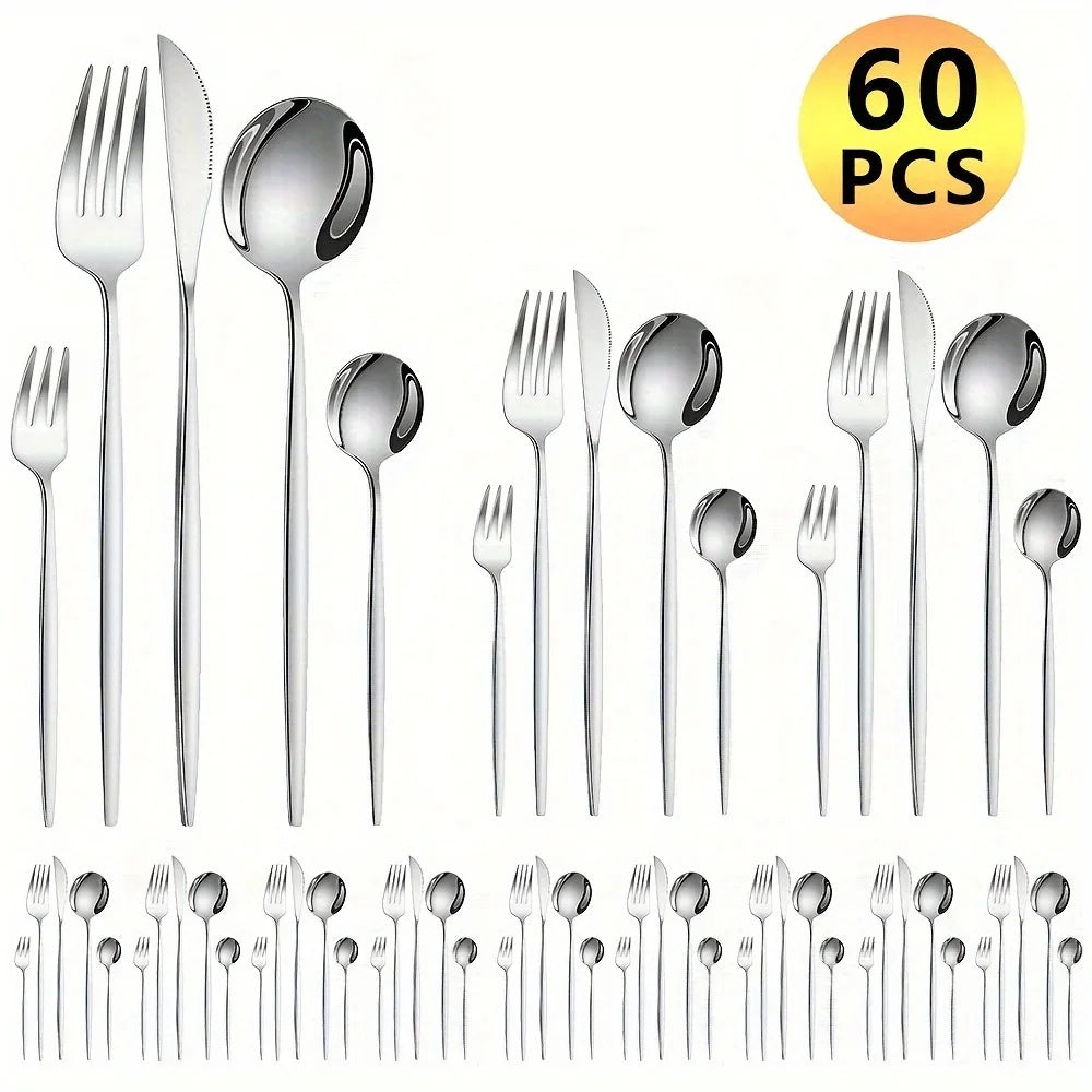 Stainless Steel Cutlery Set Mirror Polished Dishwasher Safe