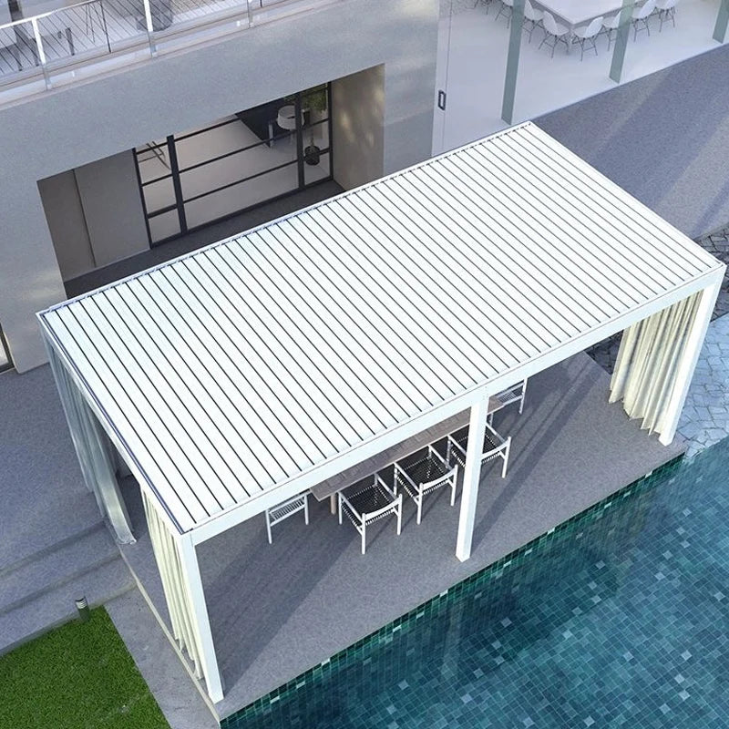 Aluminum Motorized Louvered Bioclimatic Pergola For Outdoor Garden