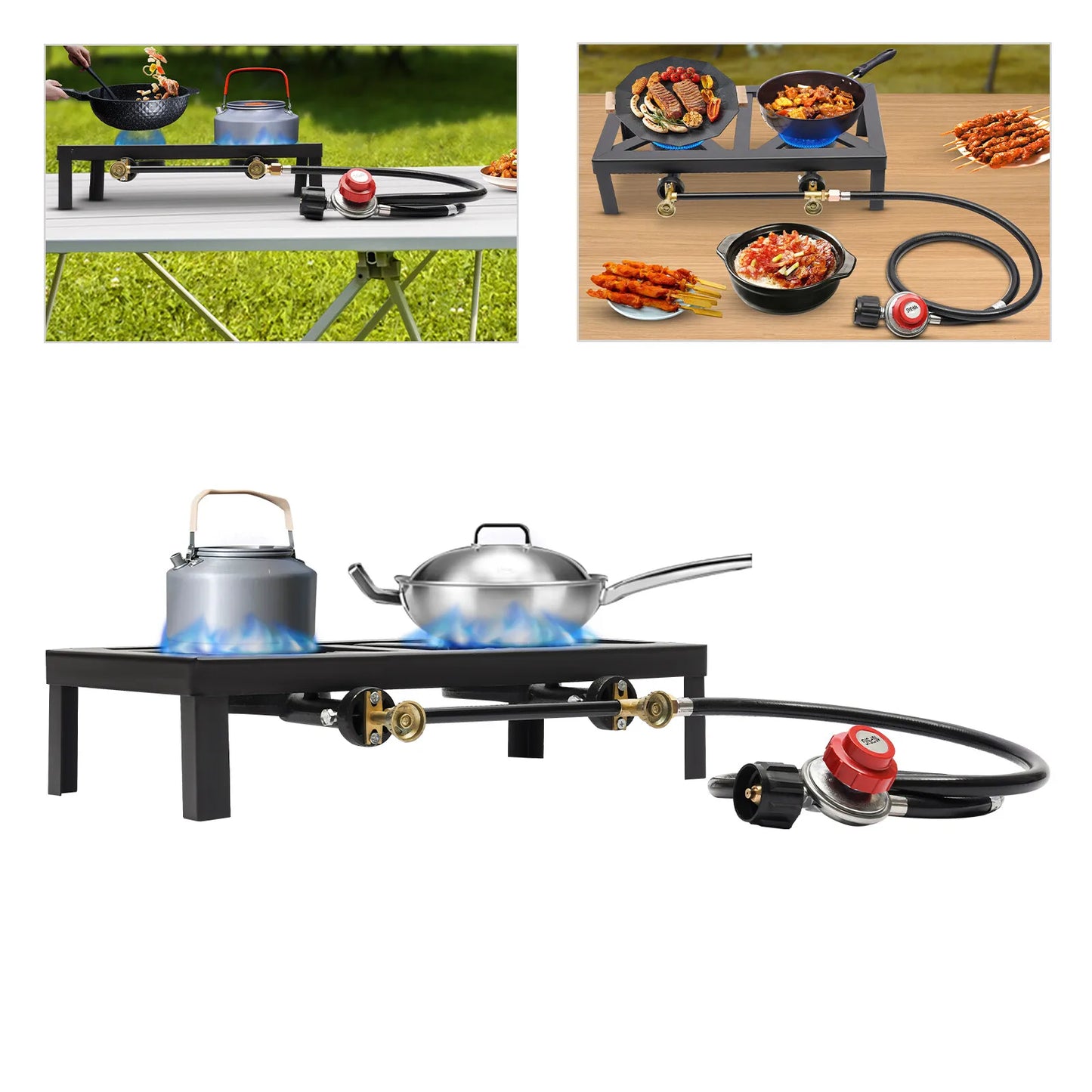 8000W Dual Burner Cast Iron Gas Camping Stove