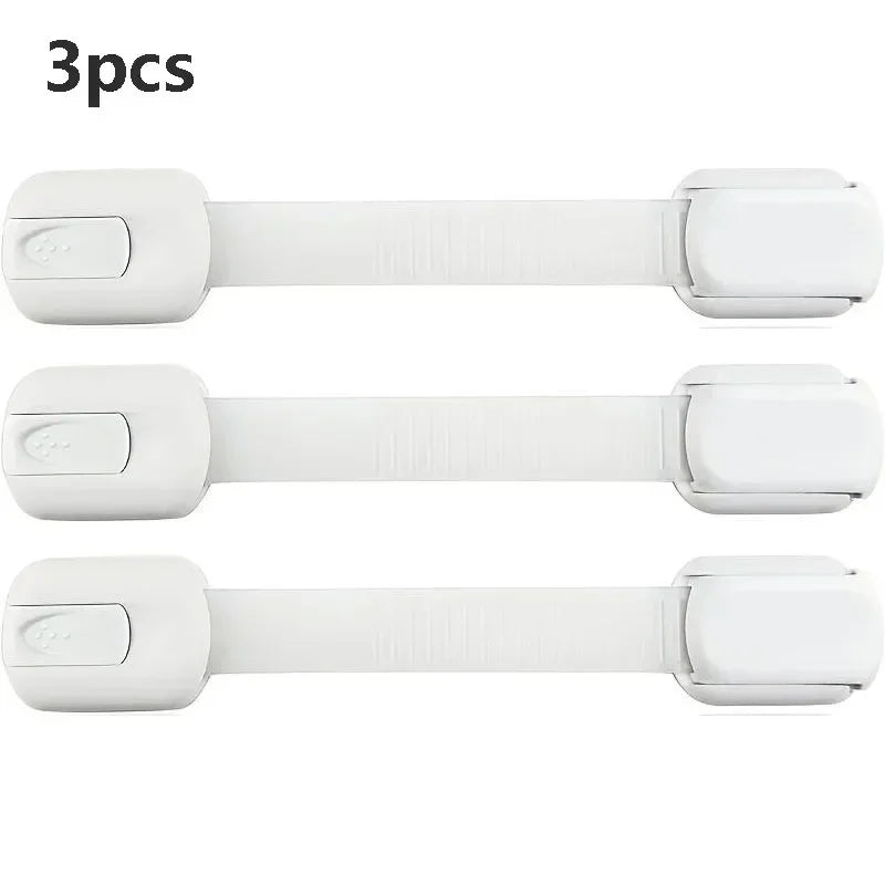 Baby Safety Locks for Cabinets and Drawers Adhesive Latch Straps
