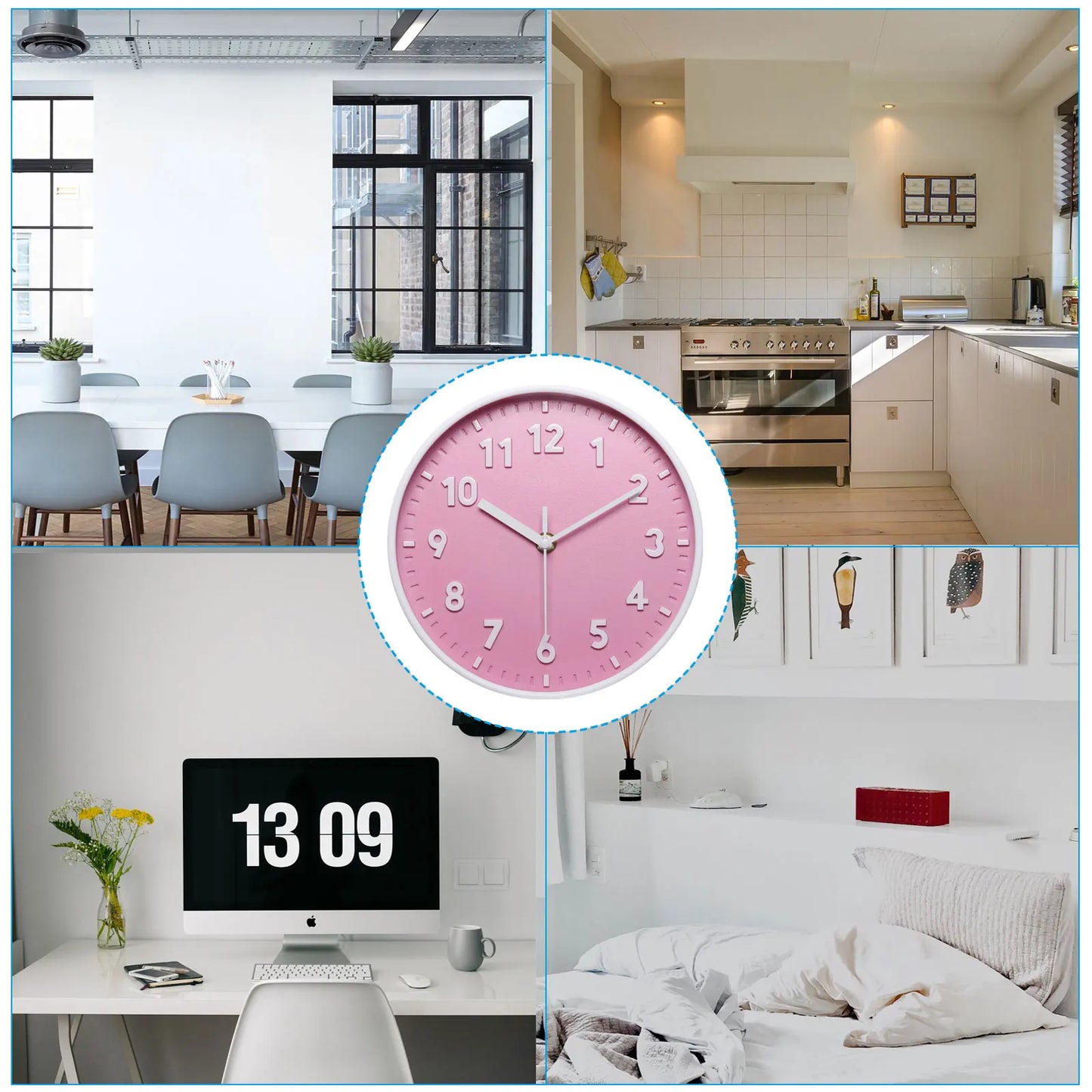 UXCELL Silent Quartz Wall Clock Battery Operated 3D Numbers