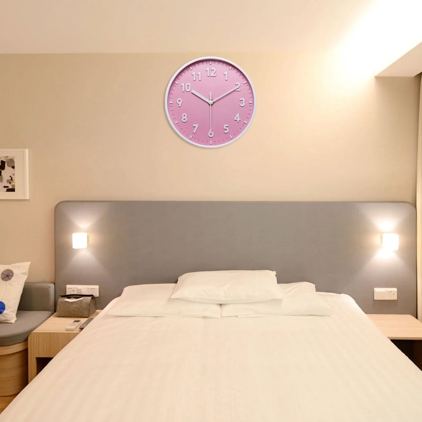 UXCELL Silent Quartz Wall Clock Battery Operated 3D Numbers