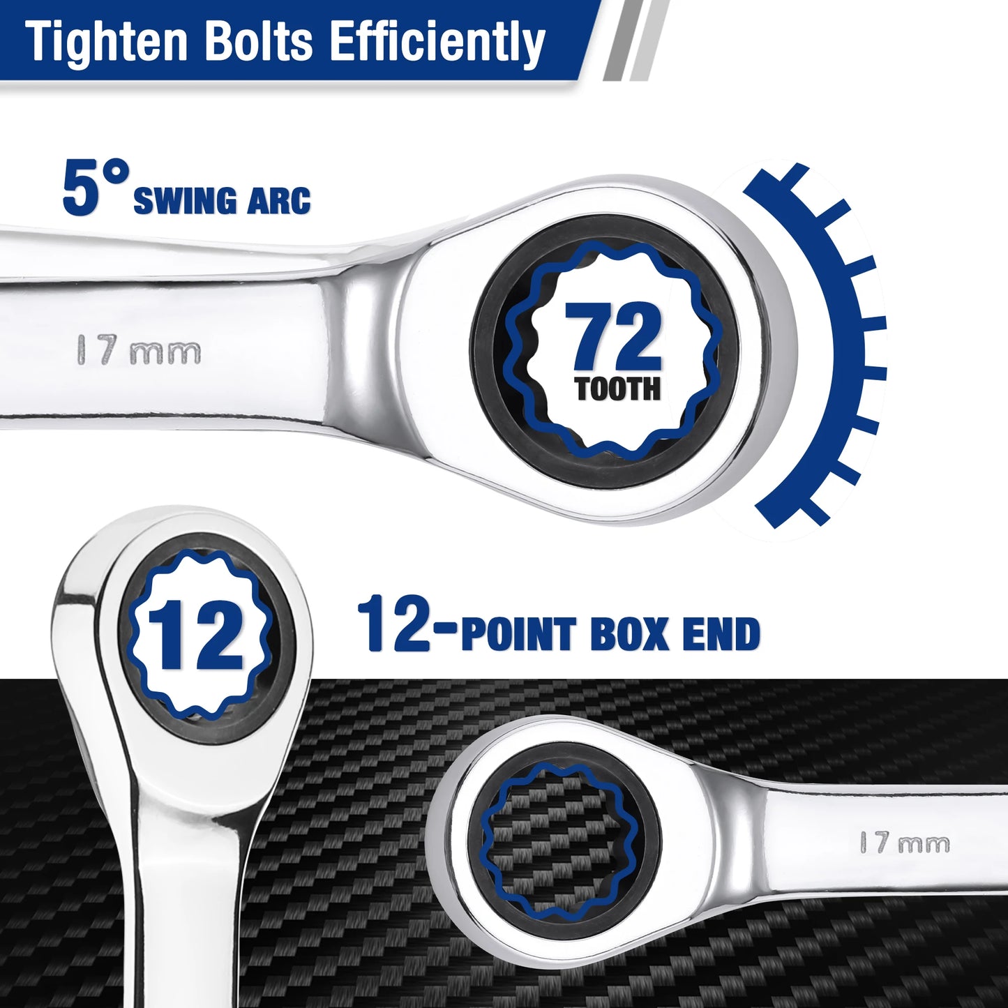 Workpro 21pc Ratcheting Wrench Set With Box 72 Teeth