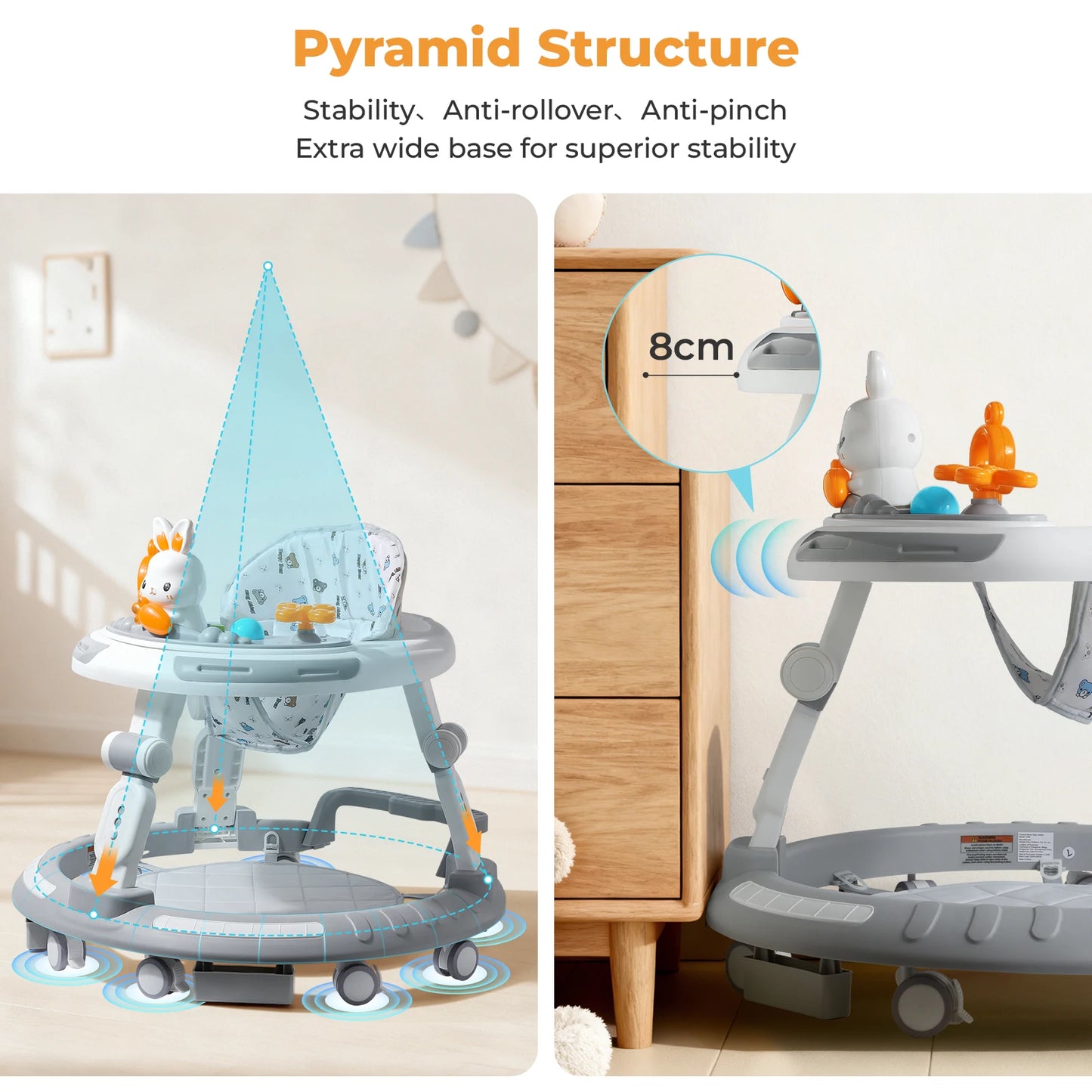 Safety-Enhanced 4-In-1 Baby Walker And Play Center