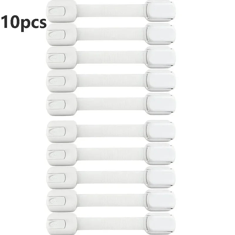 Baby Safety Locks for Cabinets and Drawers Adhesive Latch Straps