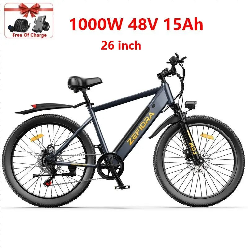 ZEFIORA Electric Bicycle 1000W 48V Aluminum Alloy Front Disc Brake