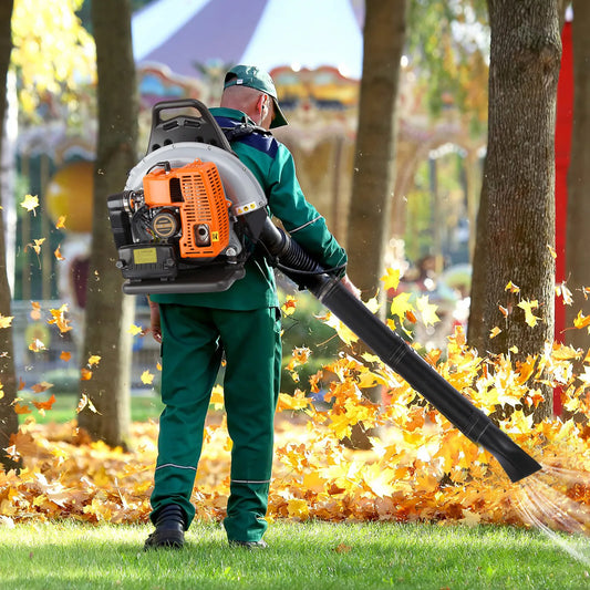 Bymaocar Gas Leaf Blower 2-Stroke Backpack, Adjustable Speed