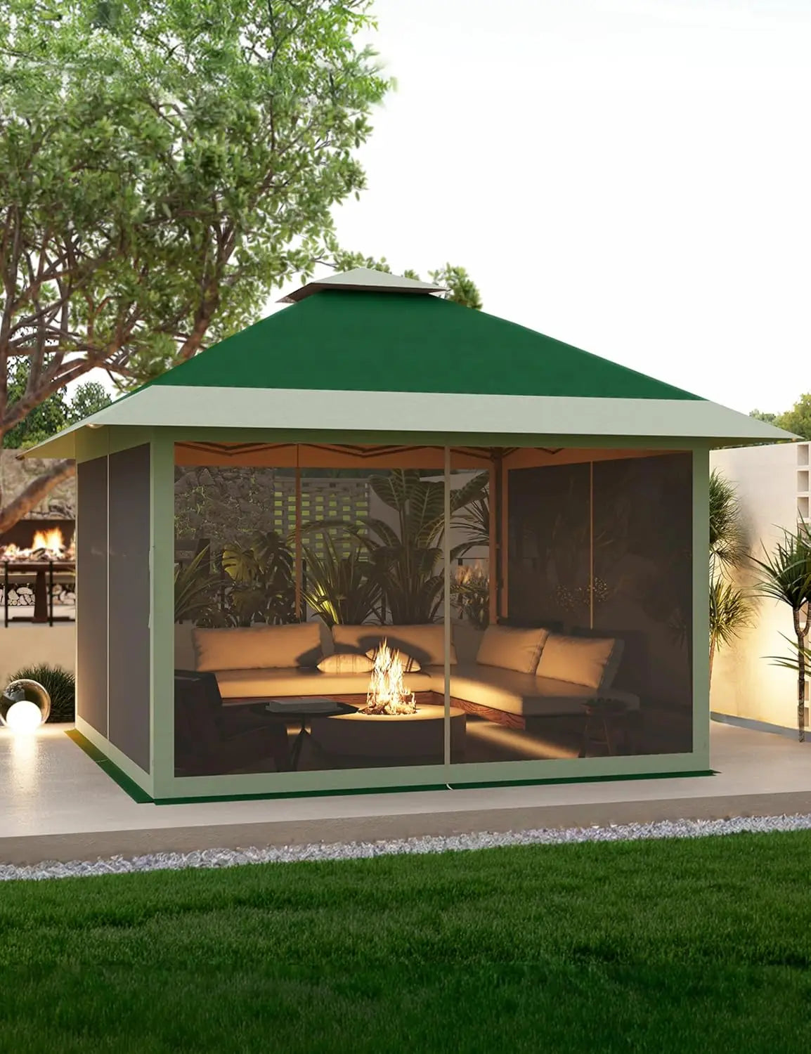 XIAOLANG Instant Pop Up Gazebo Shelter With Mosquito Netting