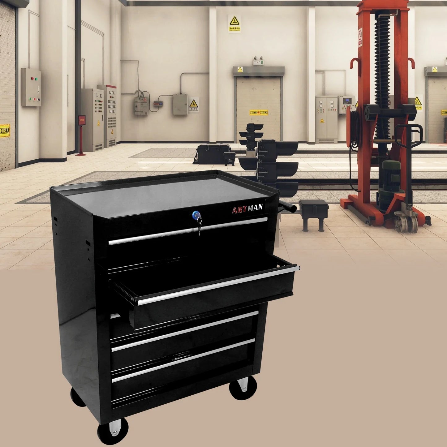 ARTMAN Rolling Tool Cart With 5 Drawers And Locking Storage