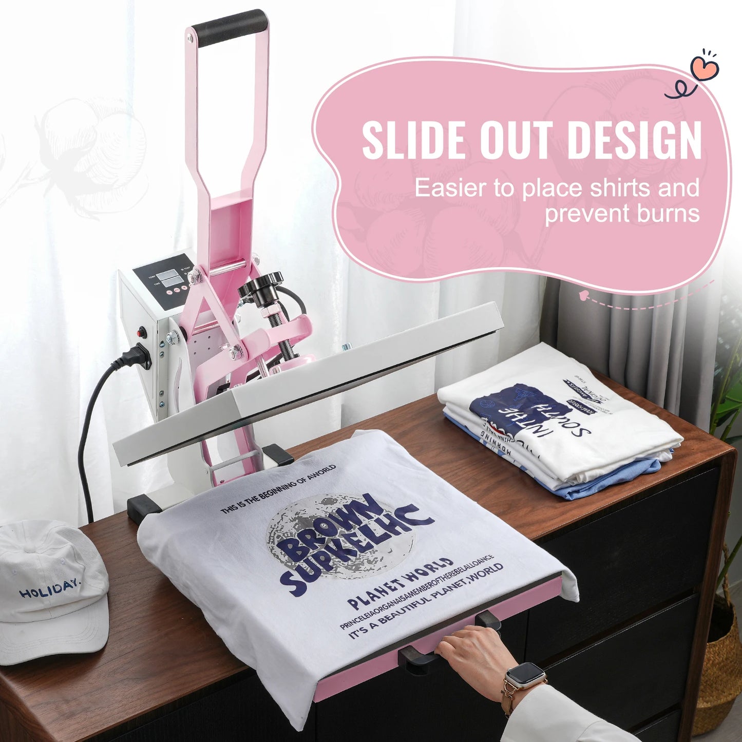 SucceBuy Heat Press Machine With Slide-Out Tray And Fast Heating