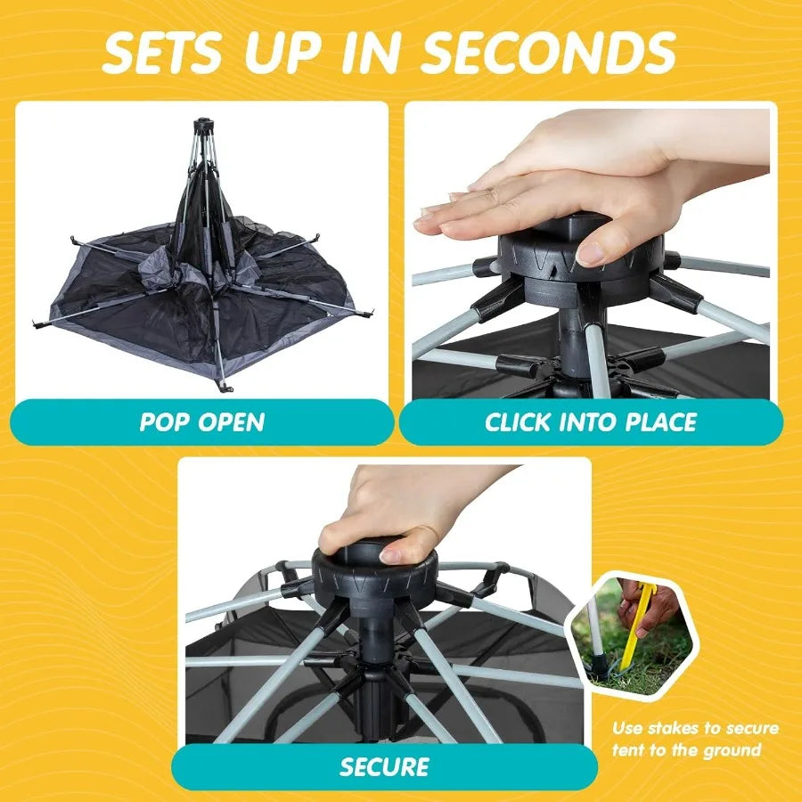 Portable Lightweight Pop Up Playpen With Canopy And Travel Bag
