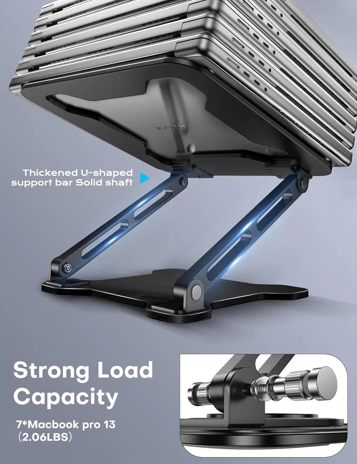 Adjustable Metal Laptop Stand Foldable Ventilated Riser