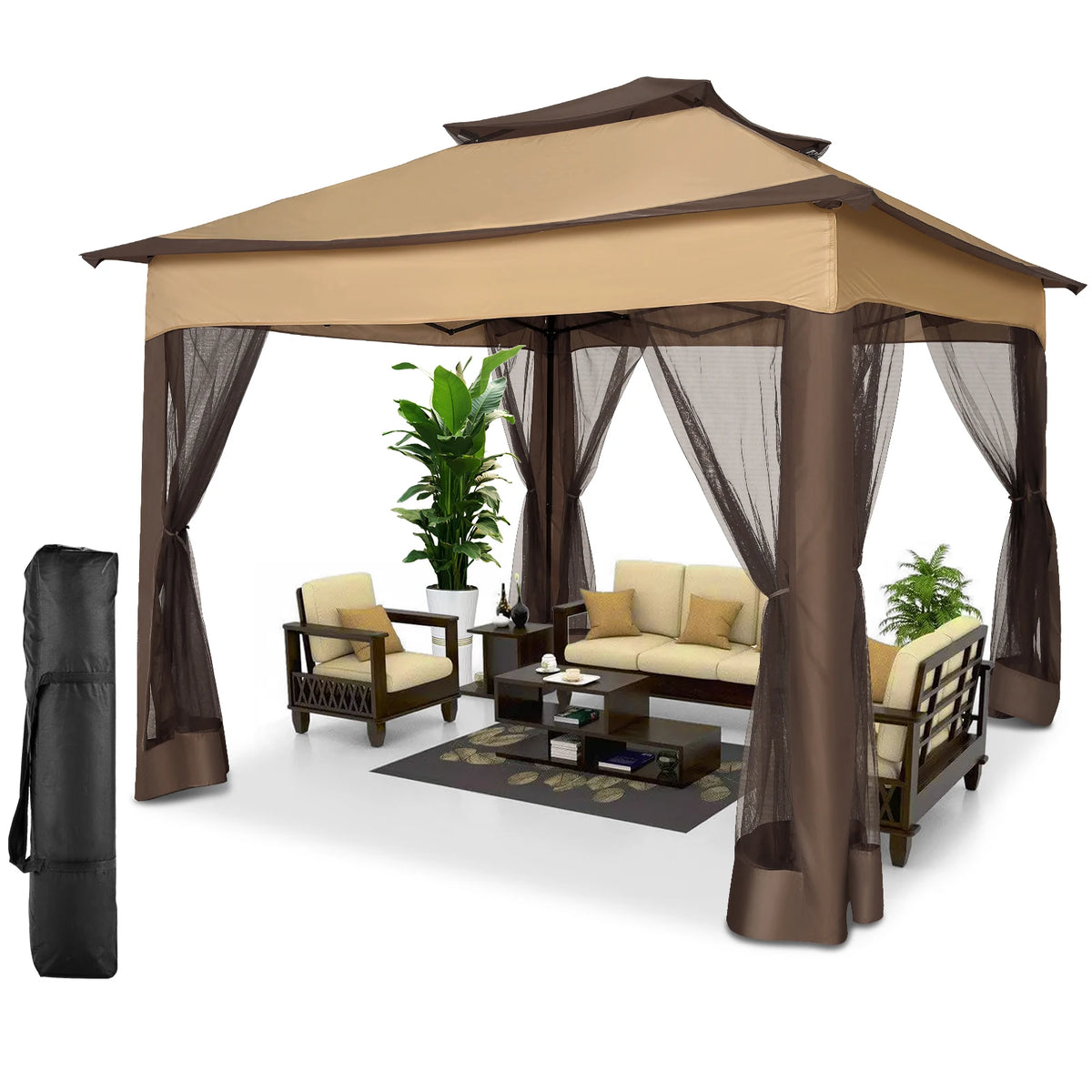 Cobizi Outdoor Pop Up Canopy Tent With Mosquito Nettings