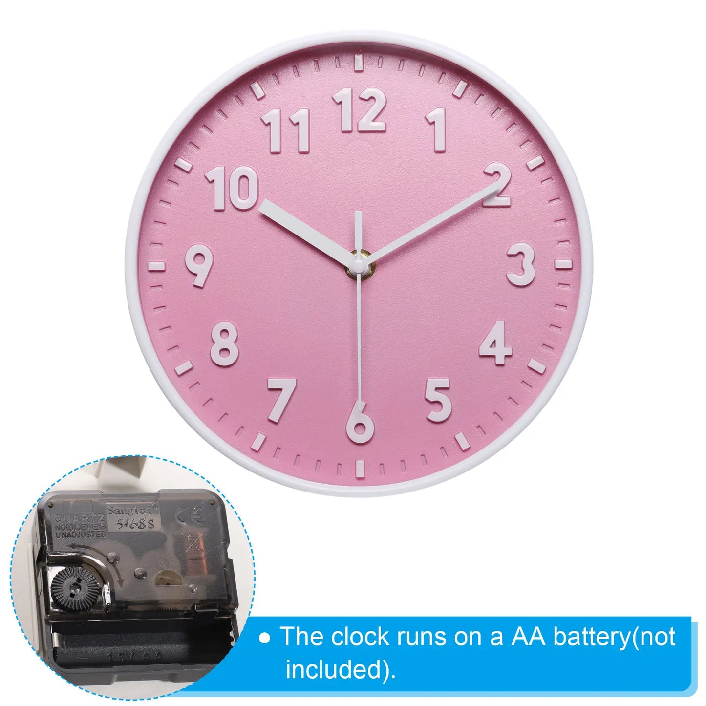UXCELL Silent Quartz Wall Clock Battery Operated 3D Numbers
