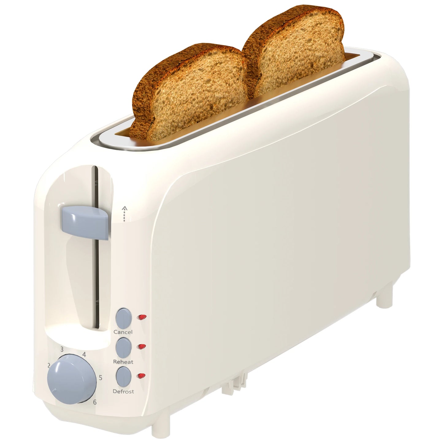 YUKOOL 2-Slice Slim Toaster With Auto Shutoff Removable Crumb Tray