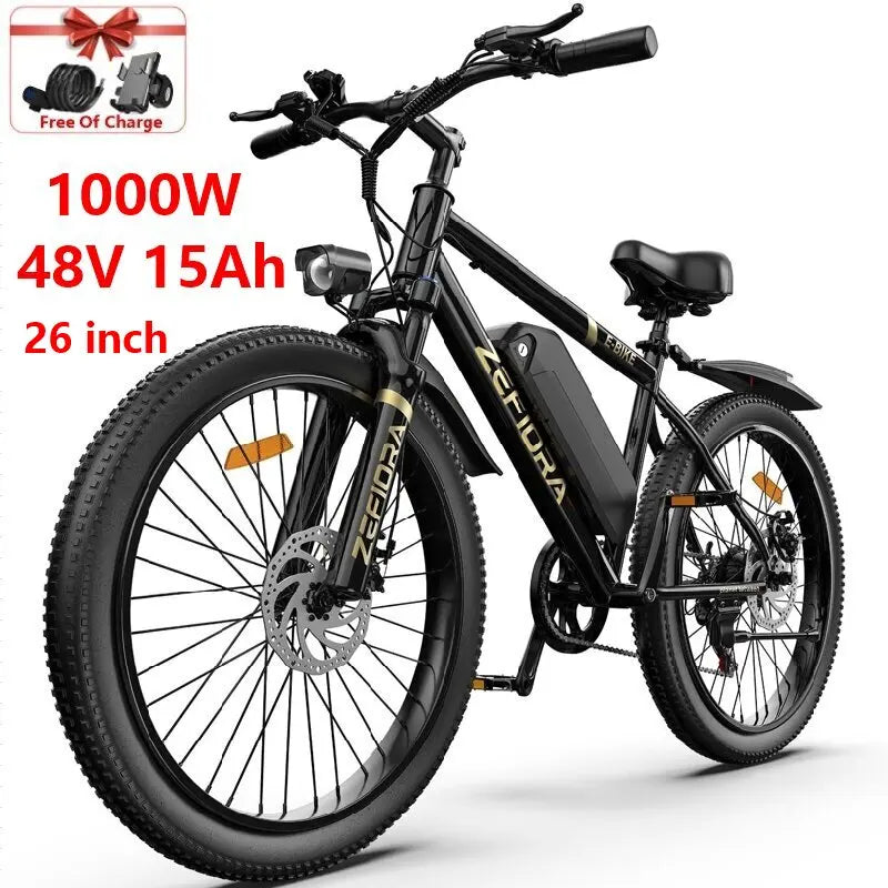 ZEFIORA Electric Bicycle 1000W 48V Aluminum Alloy Front Disc Brake