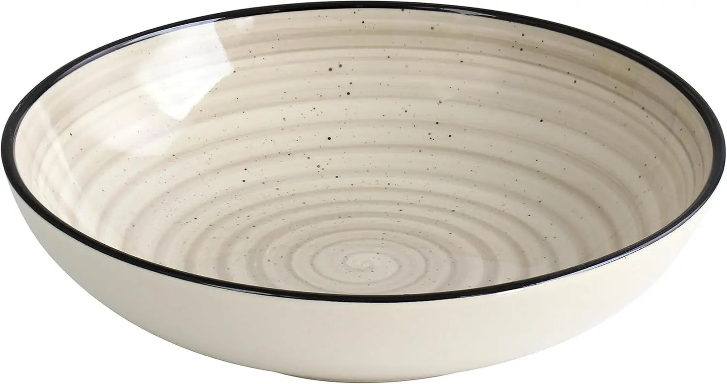 24 Piece Stoneware Dinnerware Set For Everyday Dining