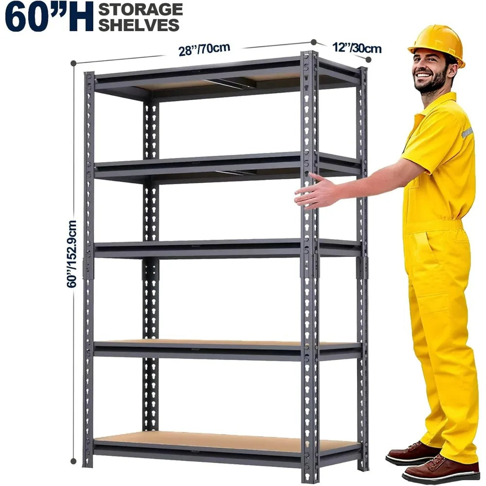 Heavy Duty Garage Shelving Rack 2400 LBS Metal Storage