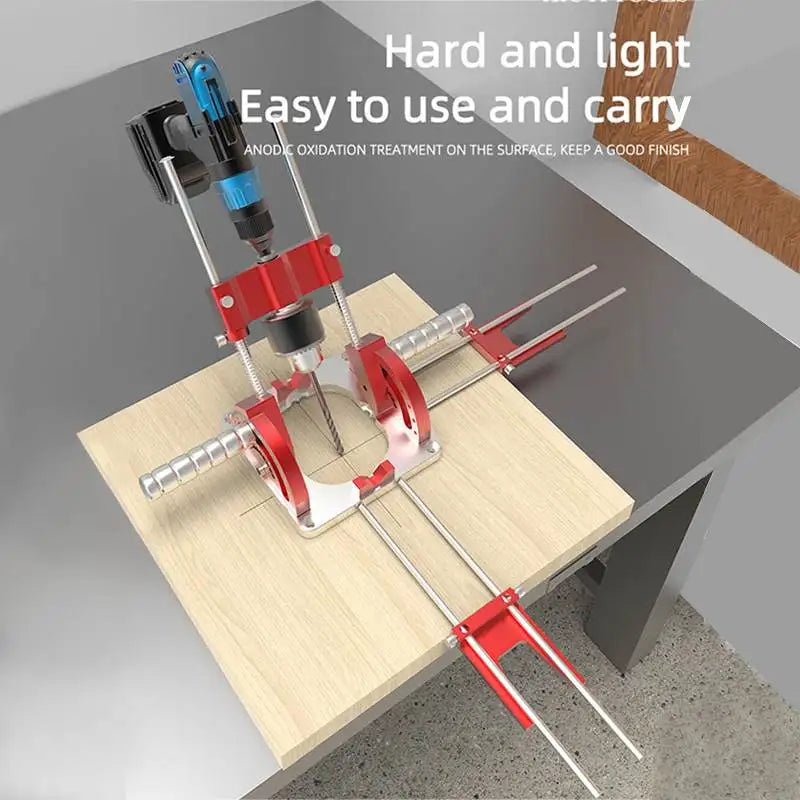 Woodworking Aluminum Multi Angle Drill Guide With Handles And Hole Punch Locator