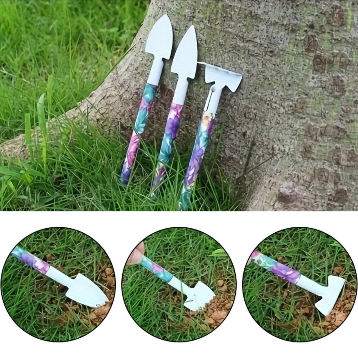 Flower Print Gardening Tool Set With Watering Can And Shovel