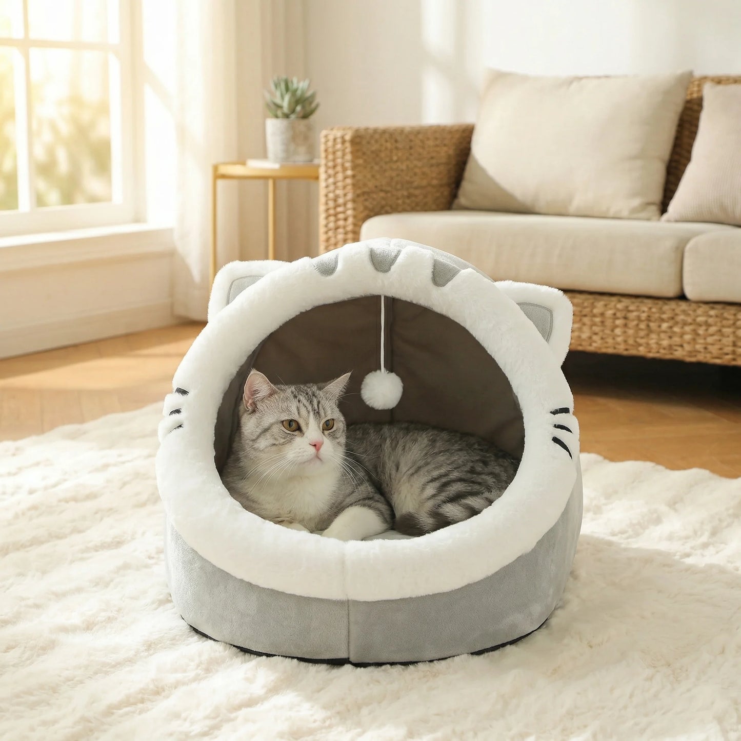 Cozy Cat House Bed Nest Tent For Pets Warm Comfort