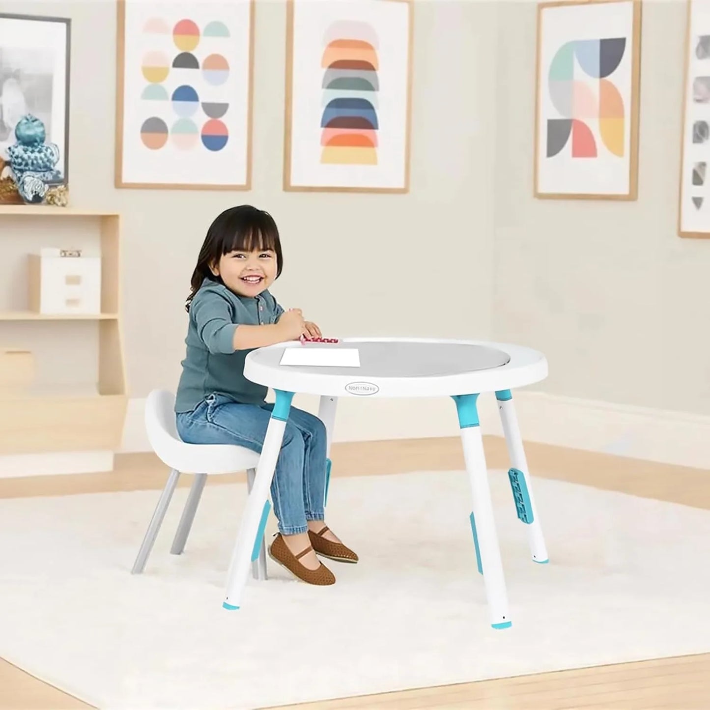YEALEO Baby 3-in-1 Activity Center Jumper and Table With Rotating Seat