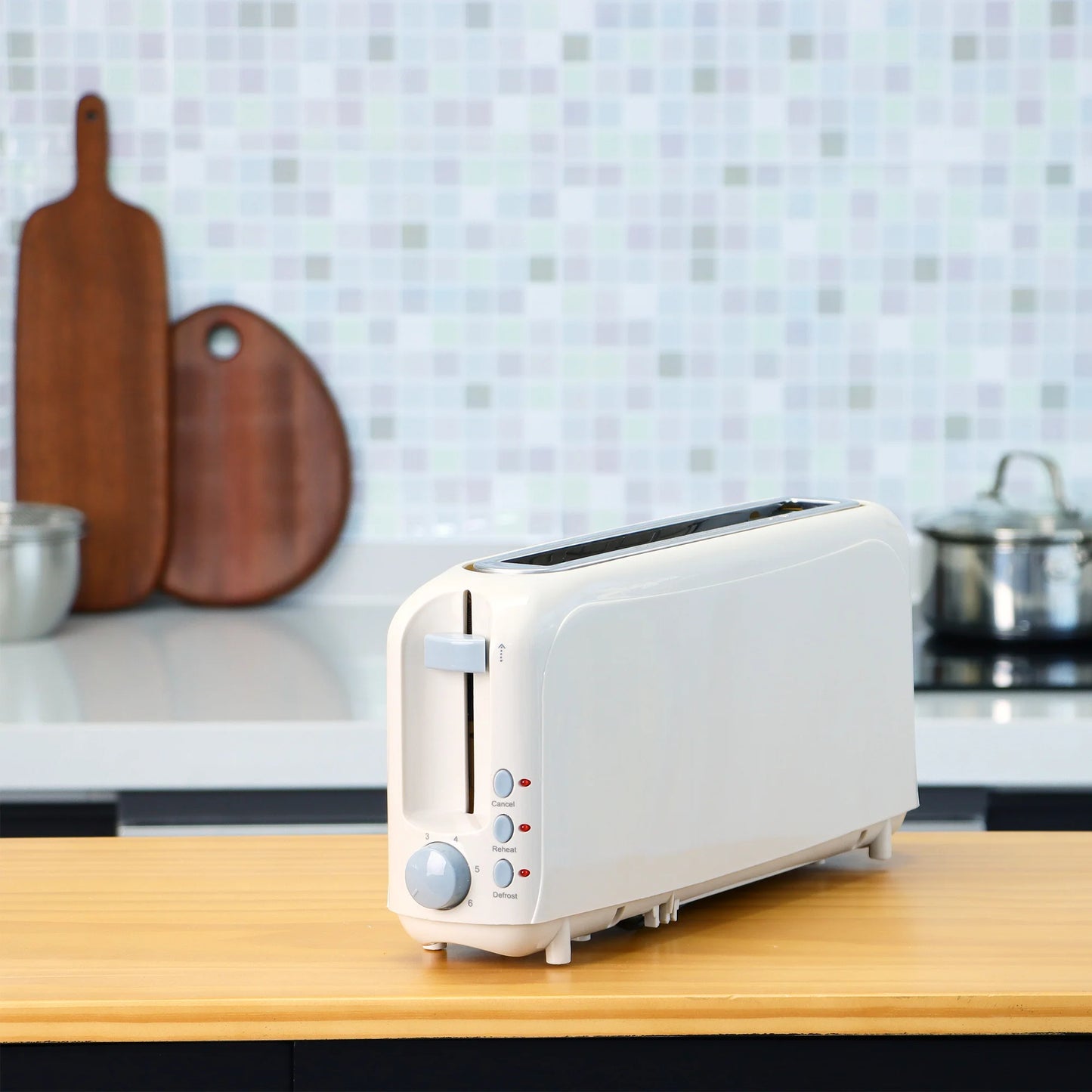 YUKOOL 2-Slice Slim Toaster With Auto Shutoff Removable Crumb Tray