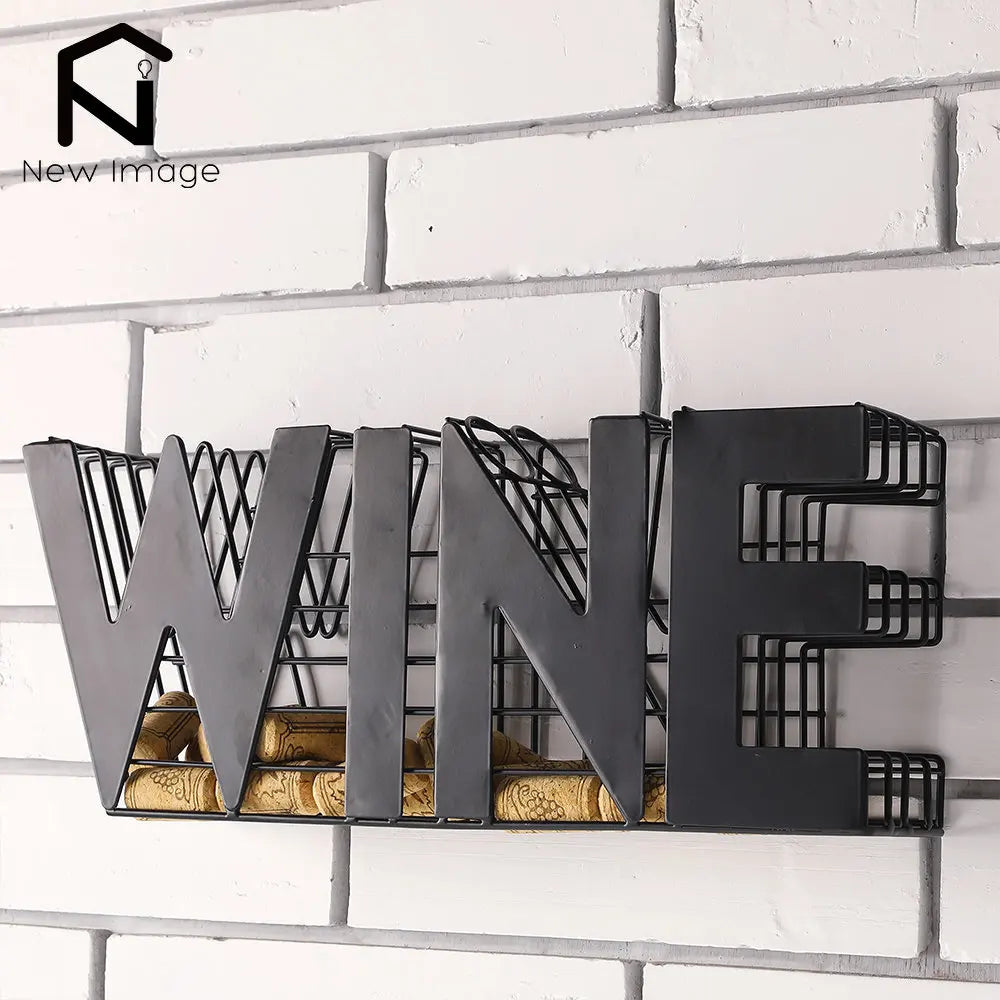 NEWIMAGE Modern Wine Cork Holder Rack for Kitchen Countertop Decor