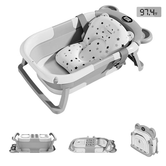 Portable Travel Baby Bathtub Collapsible With Thermometer And Drain