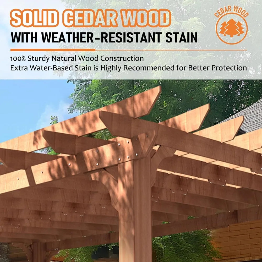 Cedar Wood Pergola Gazebo For Outdoor Patio Shelter