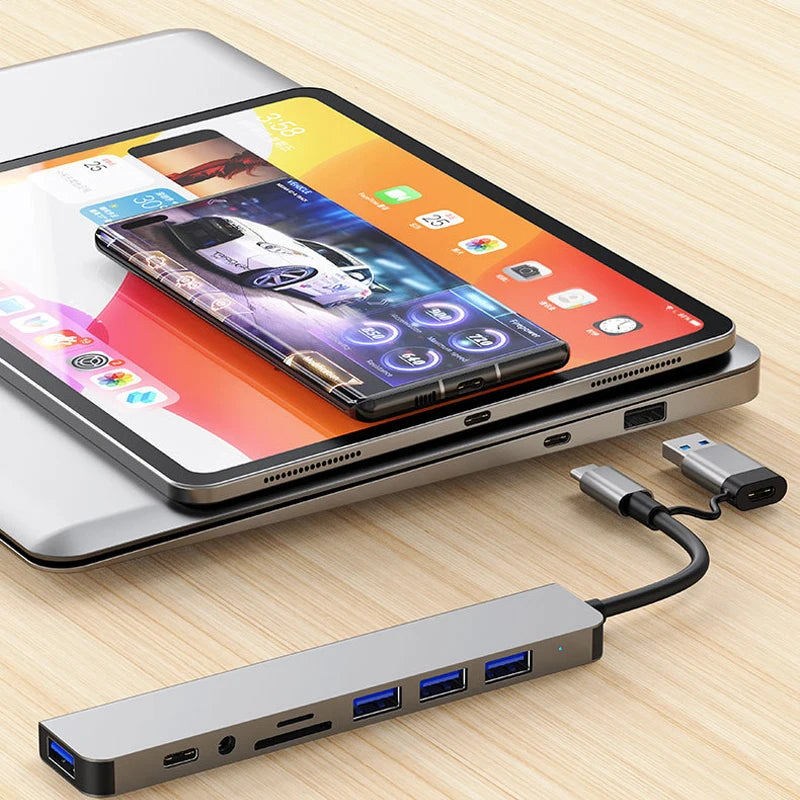 OULLX 8-In-1 USB-C Hub Docking Station With 3.5mm Audio