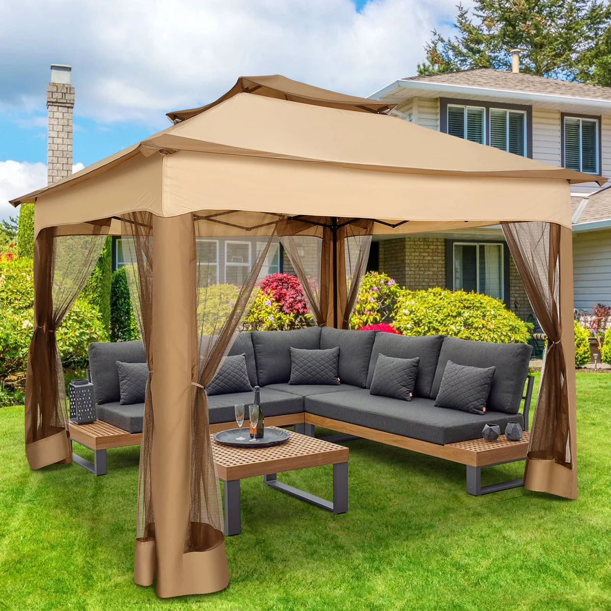 Cobizi Outdoor Pop Up Canopy Tent With Mosquito Nettings