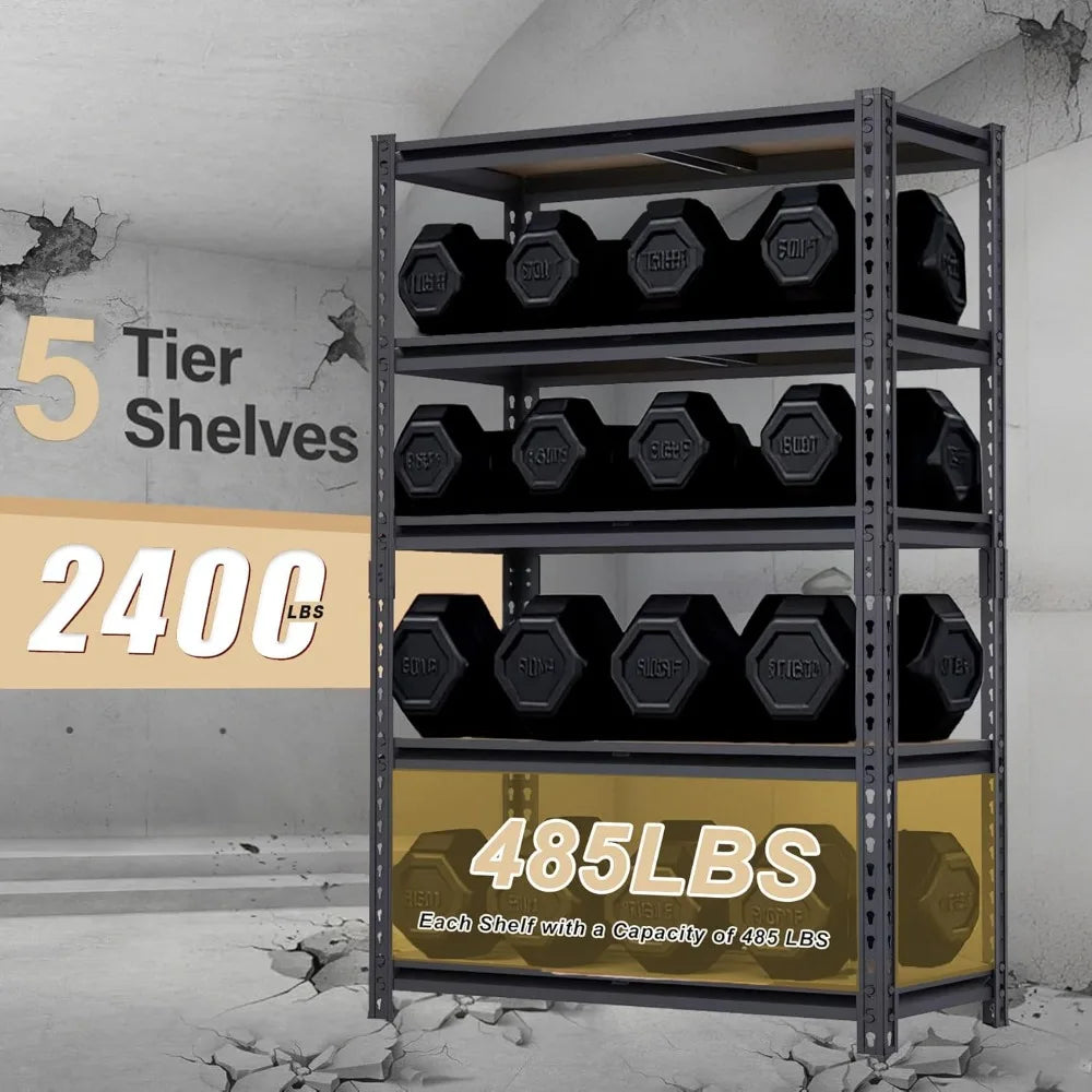 Heavy Duty Garage Shelving Rack 2400 LBS Metal Storage