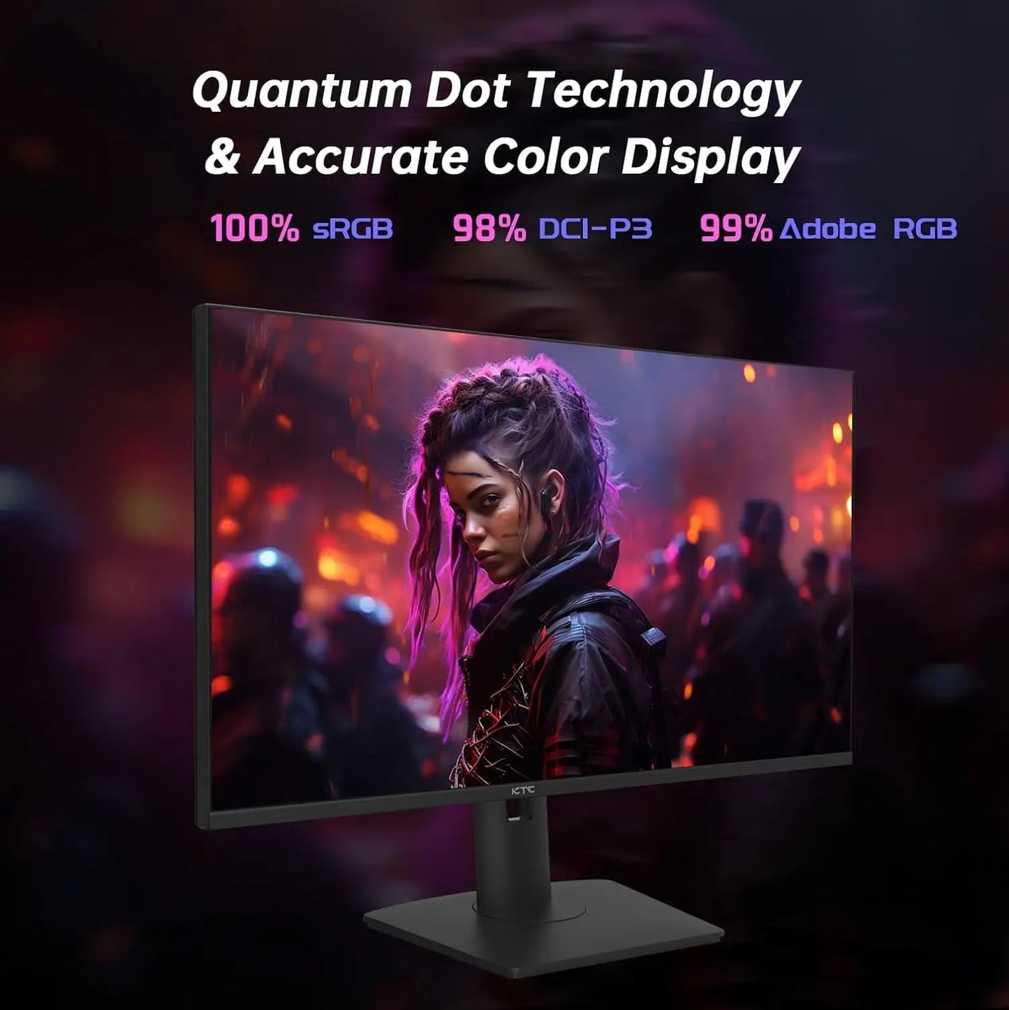 KTC 4K Mini LED Monitor HDR1000 165Hz Gaming Type C 45W