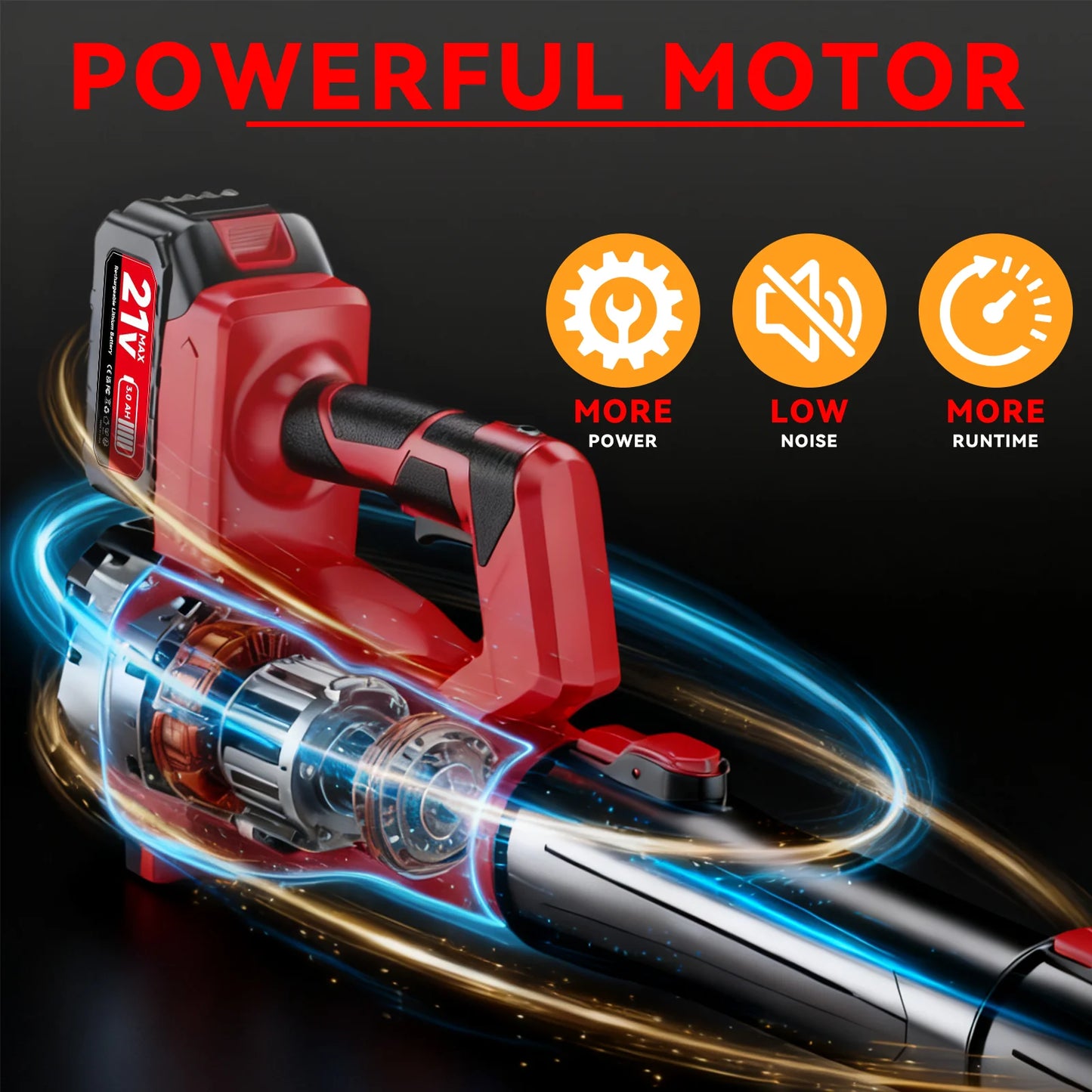 XYSD Cordless Leaf Blower 650 CFM with 21V Battery