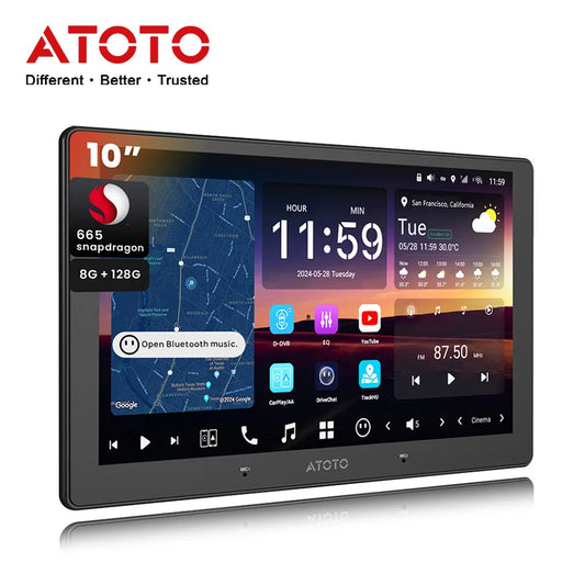 Atoto Qled Android Car Stereo Bluetooth Multimedia Dab Radio Player