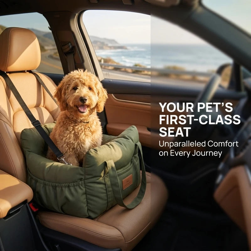 Dog Car Seat With Safety Belt Non Slip Pet TravelBed