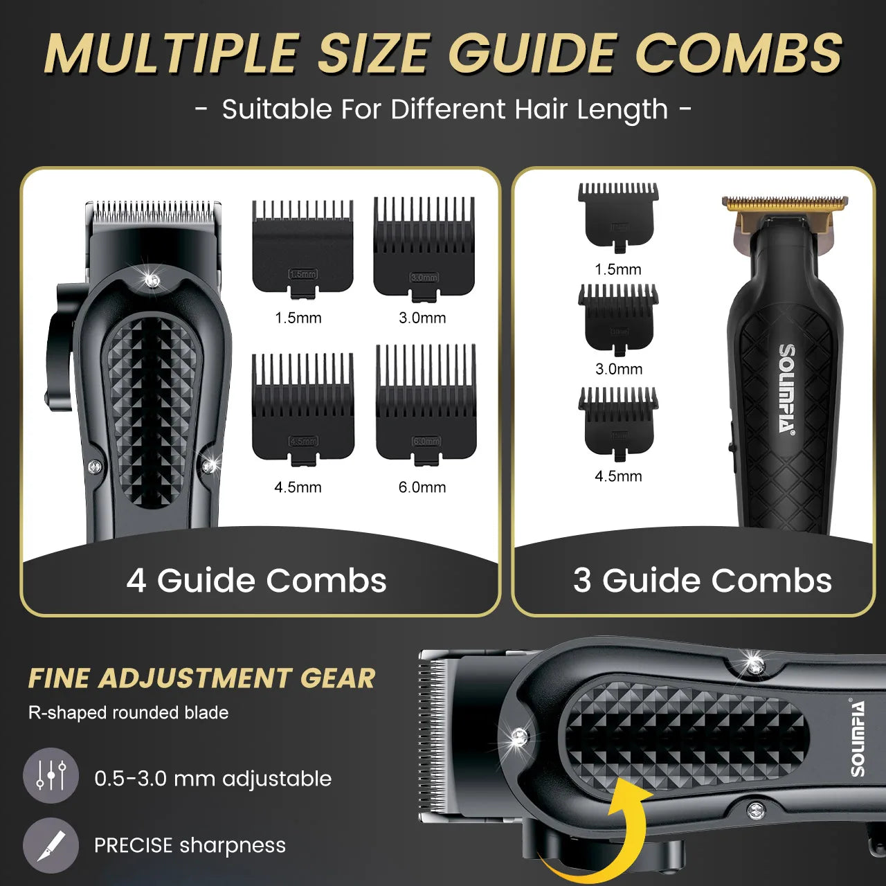 Solimpia Professional Hair Clipper Set Cordless Wet Dry For Men