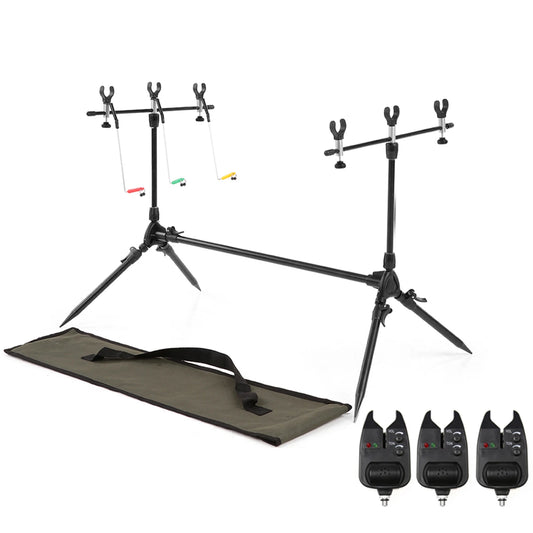Lixada Adjustable Carp Fishing Rod Pod Stand Bite Alarms