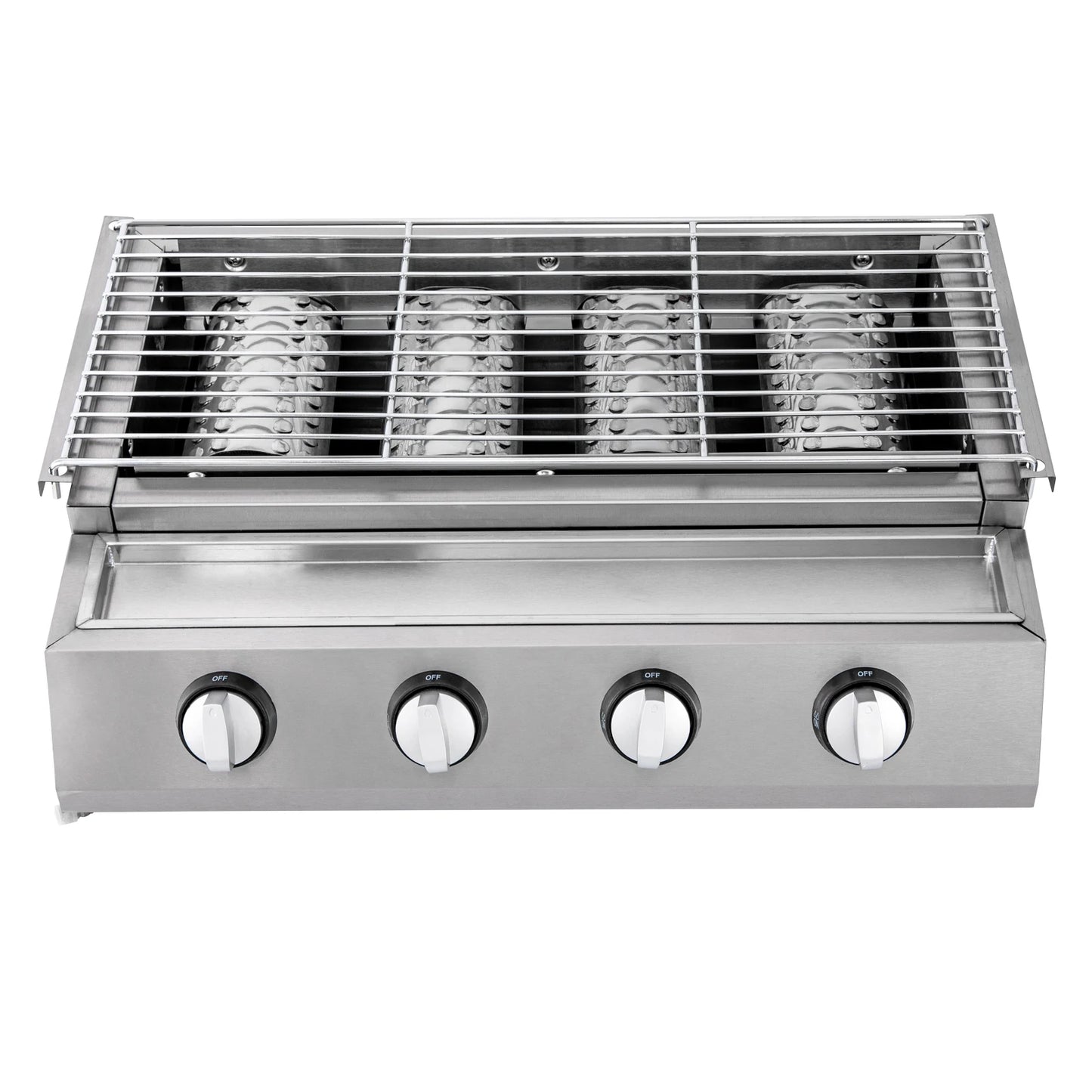 Stainless Steel 4-Burner Tabletop Propane Gas Grill Smokeless For Camping