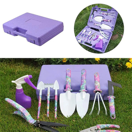 Flower Print Gardening Tool Set With Watering Can And Shovel