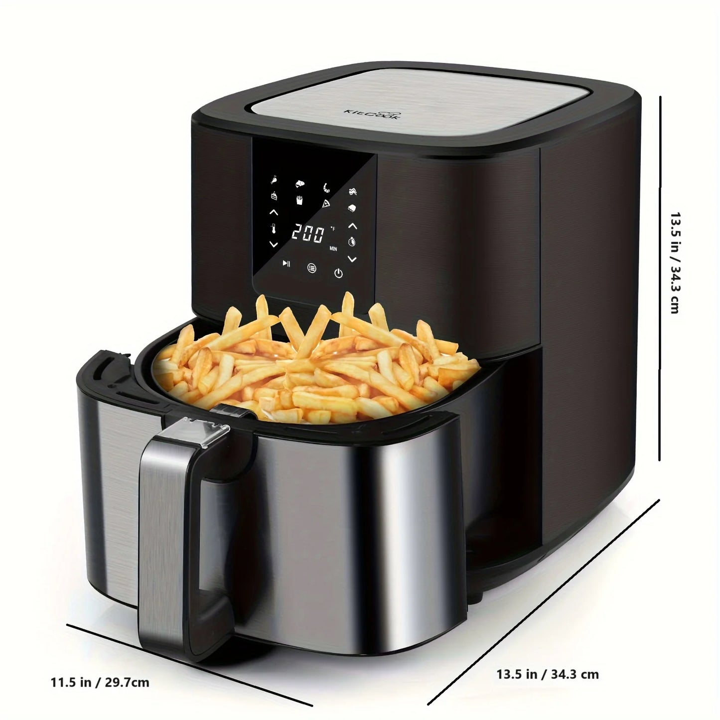 KitCook 1500W Air Fryer With Digital Touch Screen And 8 Presets