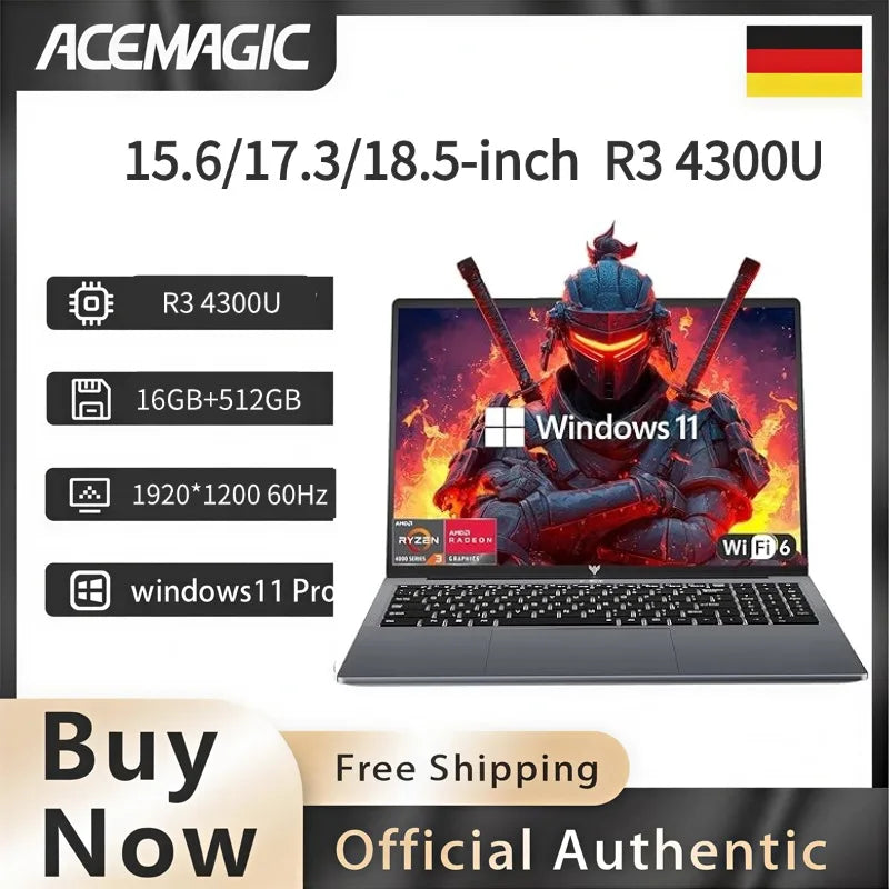 ACEMAGIC Ryzen 3 4300U Laptop, 16GB RAM, 512GB SSD