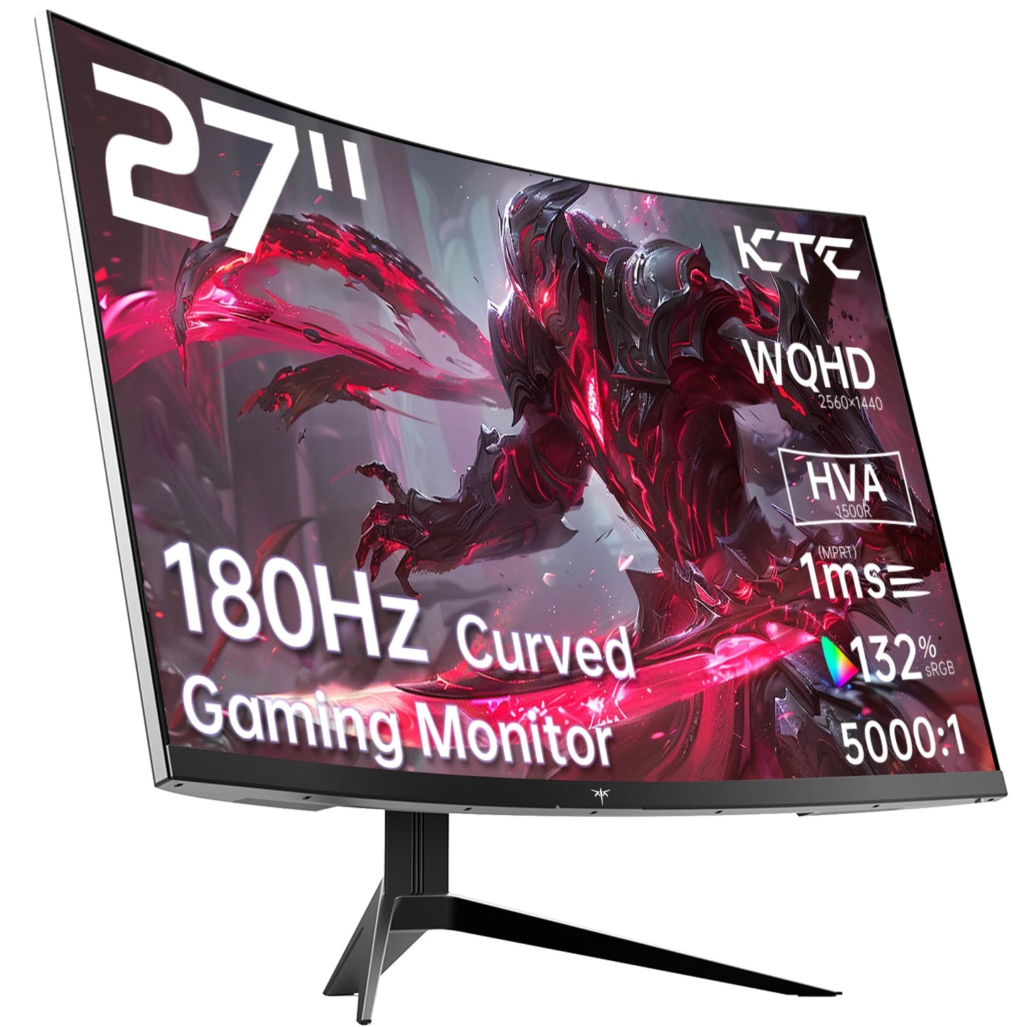 KTC WQHD 180Hz 1ms Curved Gaming Monitor FreeSync HDMI DisplayPort