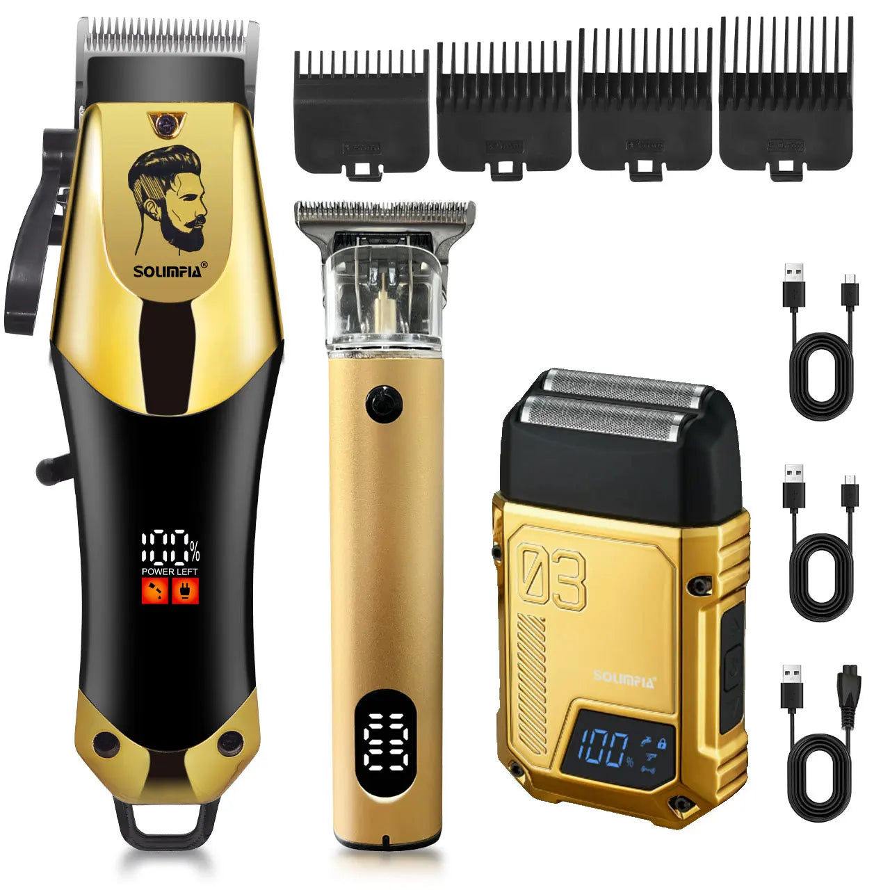 Solimpia Professional Hair Clipper Set Cordless Wet Dry For Men