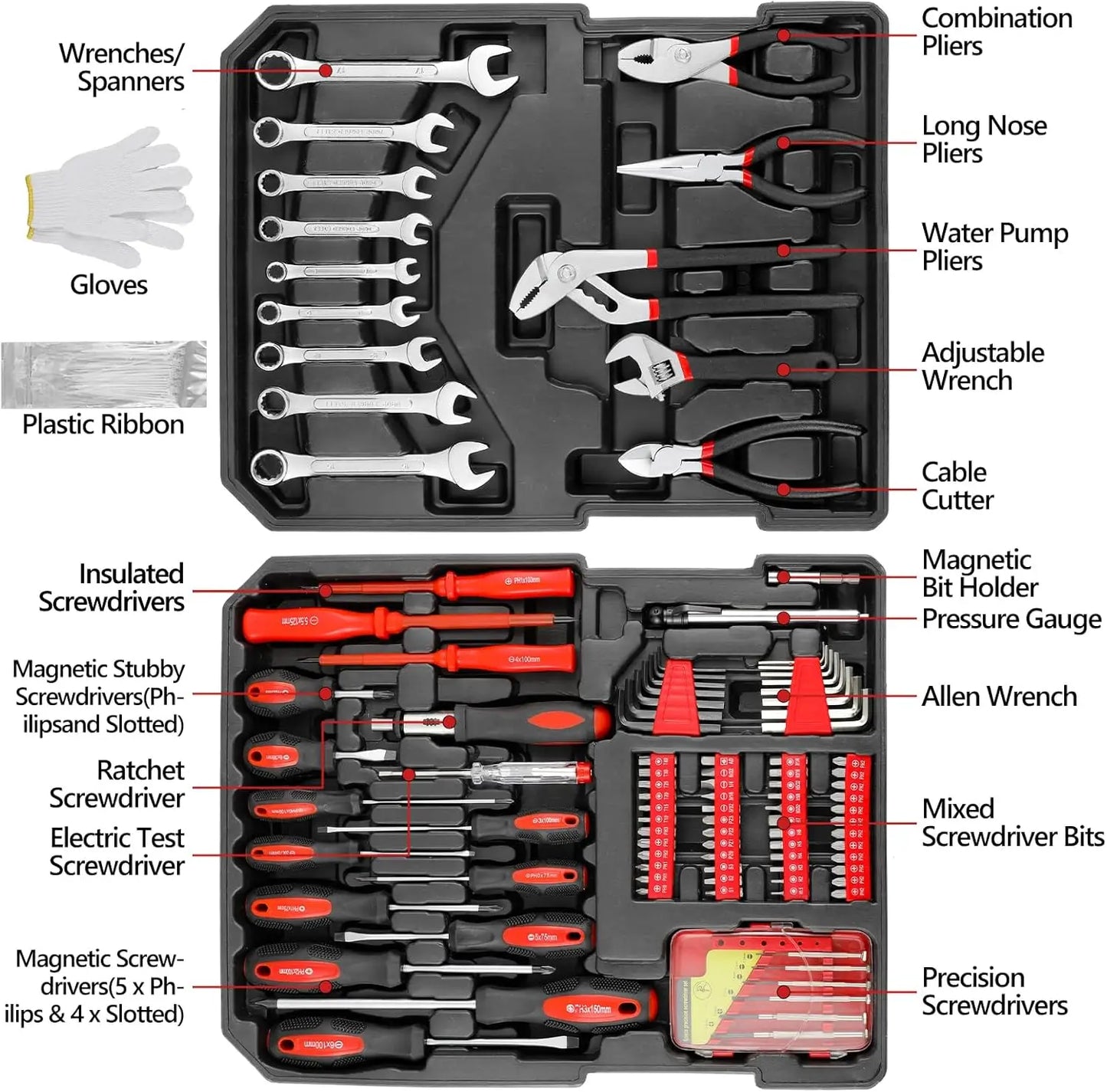 TLGREEN 799 Piece Mechanic Tool Set With Trolley Case Wrenches