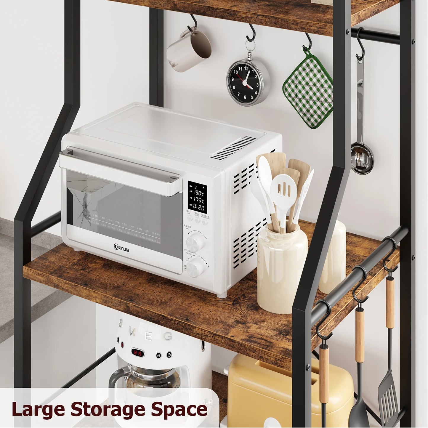 Twister.CK Kitchen Bakers Rack Microwave Oven Stand 4-Tier